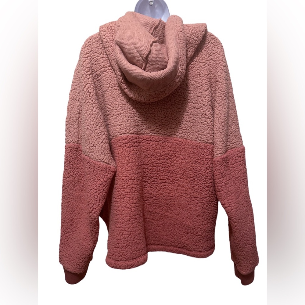 PINK Victoria’s Secret Womens XL Sherpa Fleece Pullover Quarter Zip Hoodie - Picture 3 of 10